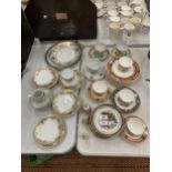 A MIXED GROUP OF CERAMIC TEA WARES - PART NORITAKE GILT TEA SET, BAVARIA, GERMAN BONE CHINA EXAMPLES