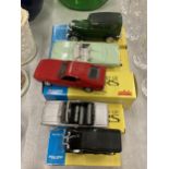 A GROUP OF FIVE BOXED CORGI DIECAST CAR MODELS