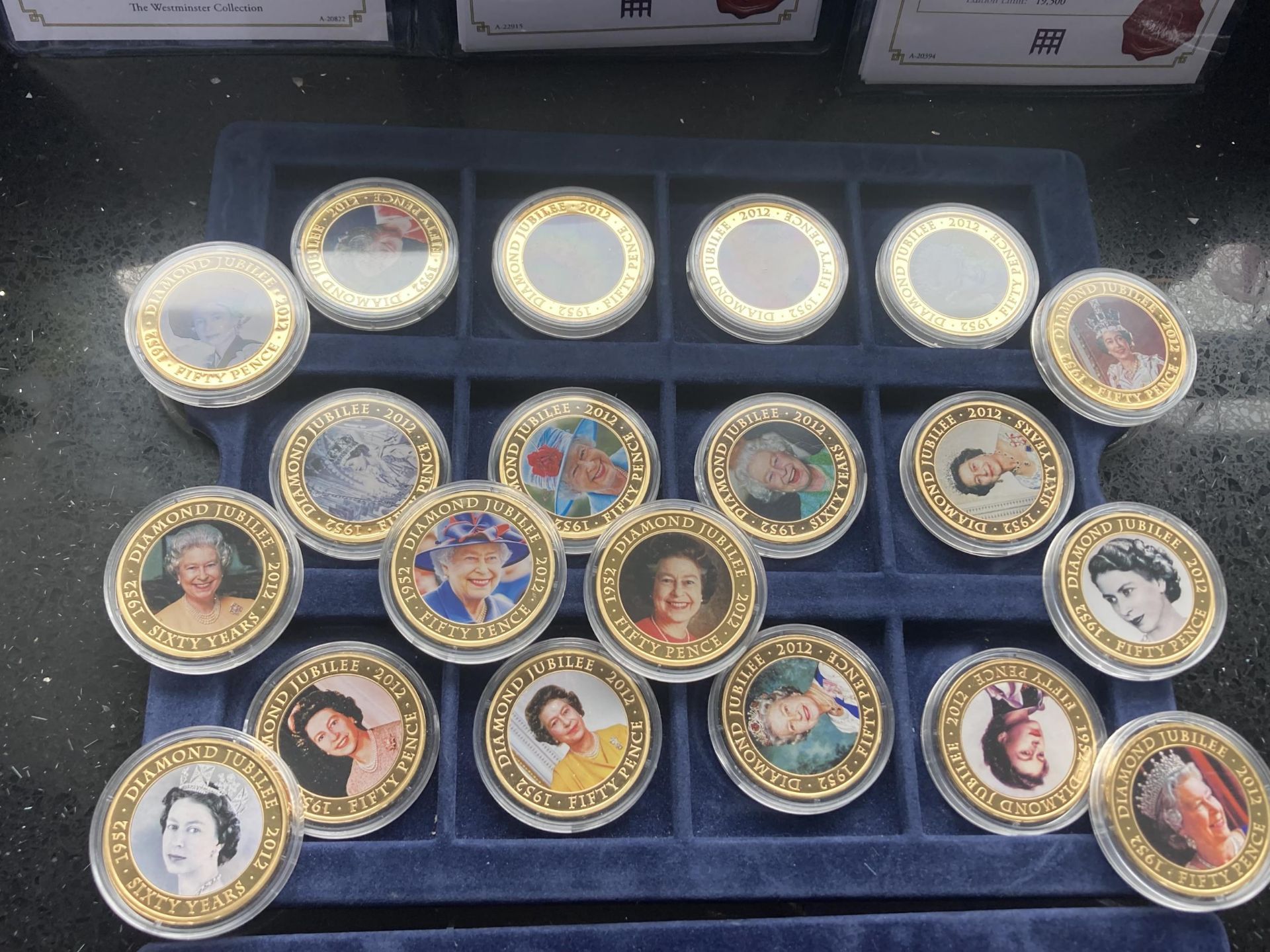 TWO TRAYS OF ROYALTY ASSOCIATED COINS 32 IN TOTAL MANY WITH COA - Image 2 of 3