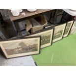 A SET OF FOUR VINTAGE HUNTING ENGRAVINGS