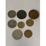 VARIOUS FOREIGN COINS AND COPY GUINEAS