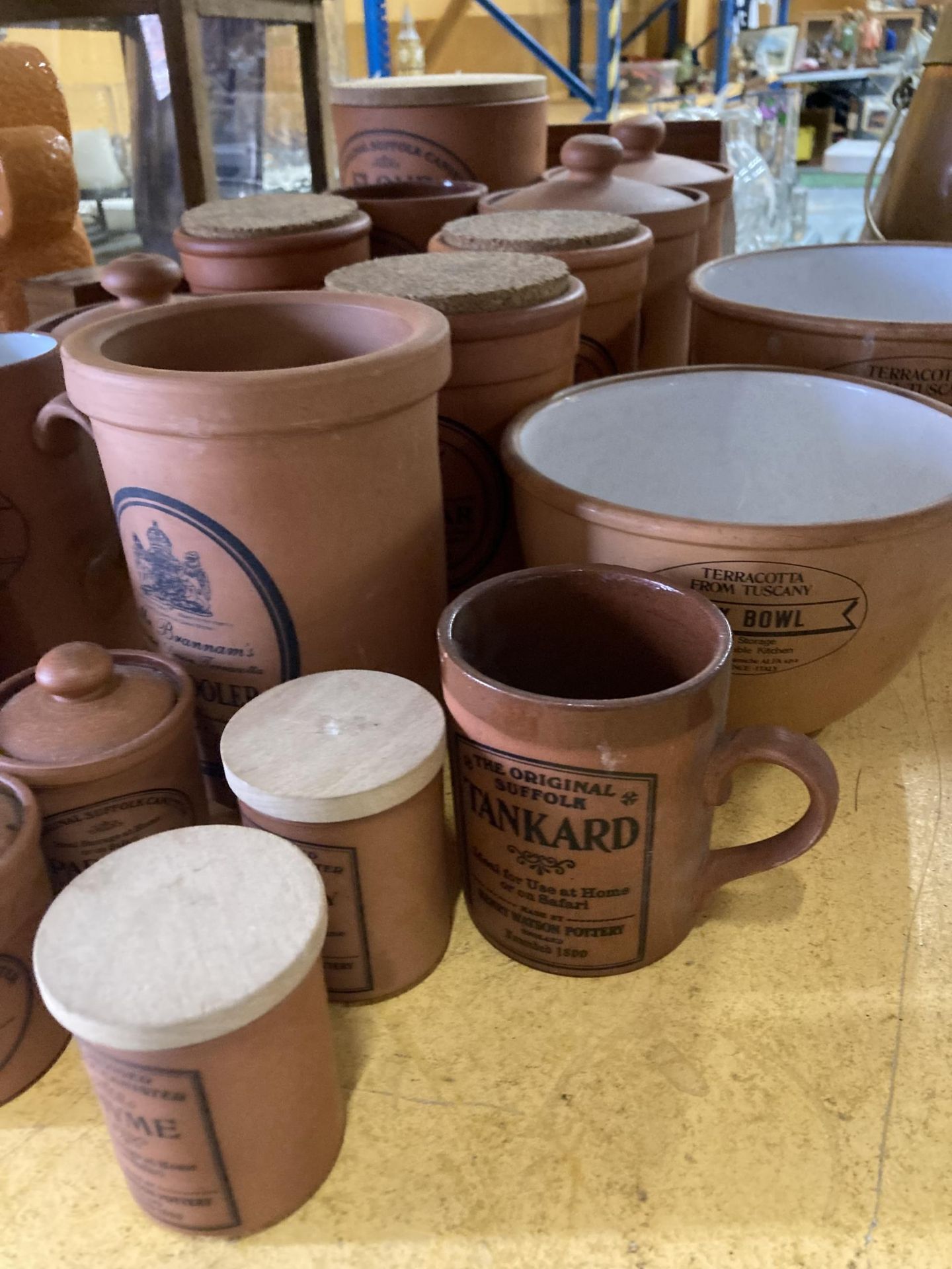 A LARGE COLLECTION OF TERRACOTTA STORAGE JARS AND BOWLS, THE MAJORITY BY HENRY WATSON POTTERY - Image 3 of 5