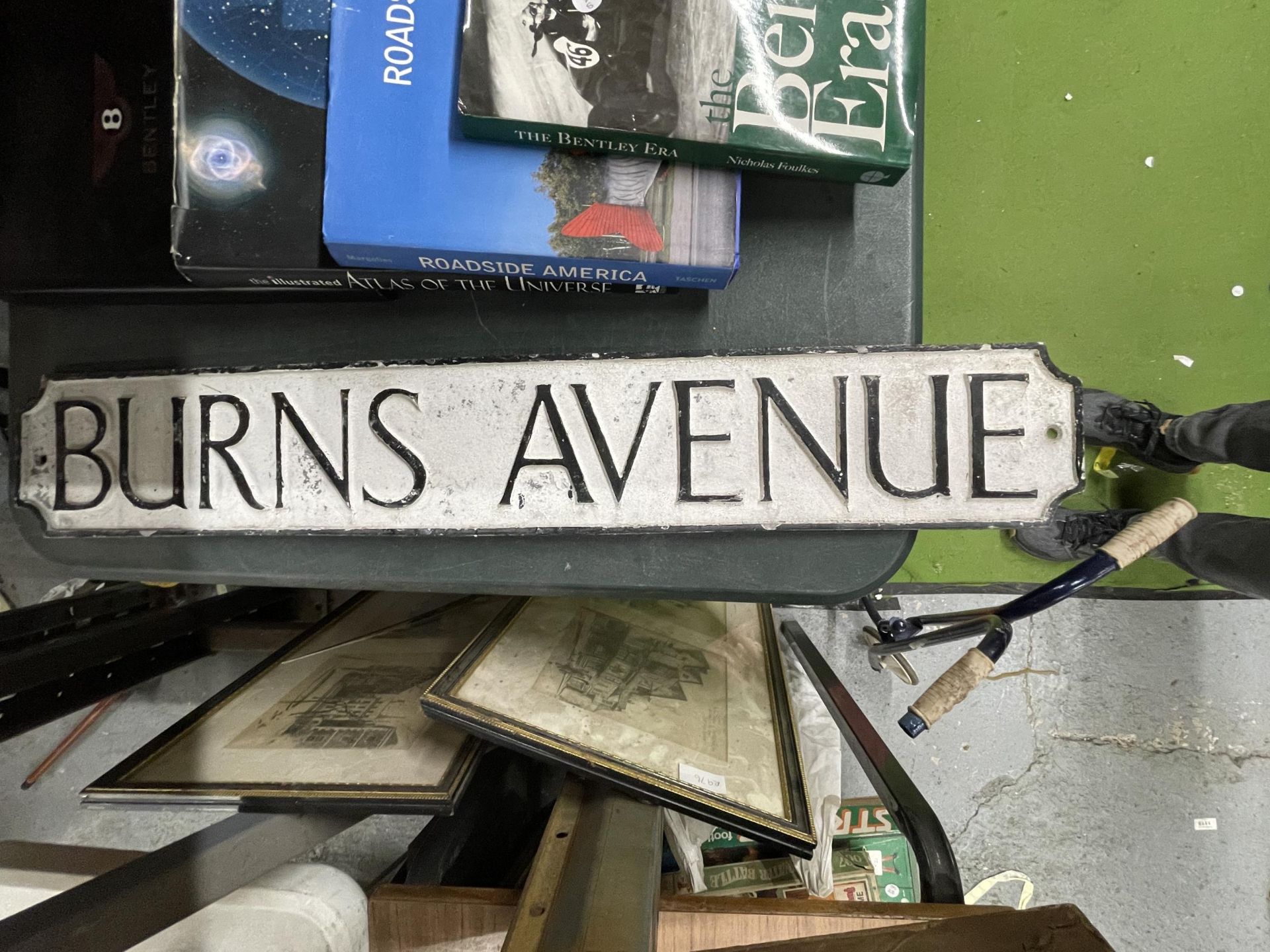 A METAL 'BURNS AVENUE' SIGN 83CM X 13CM - Image 2 of 2