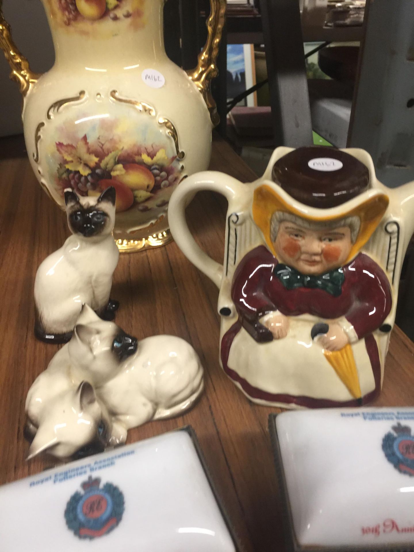 TWO ROYAL ENGINEERS, POTTERIES BRANCH, CERAMIC AND METAL TRINKET BOXES, A VICTORIAN FLORAL VASE, A - Image 4 of 5