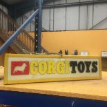 A CORGI TOYS ILLUMINATED LIGHT BOX SIGN 68CM X 17CM