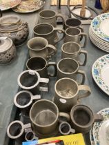 A COLLECTION OF PEWTER TANKARDS