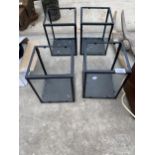 FOUR METAL AND GLASS CANDLE BOXES