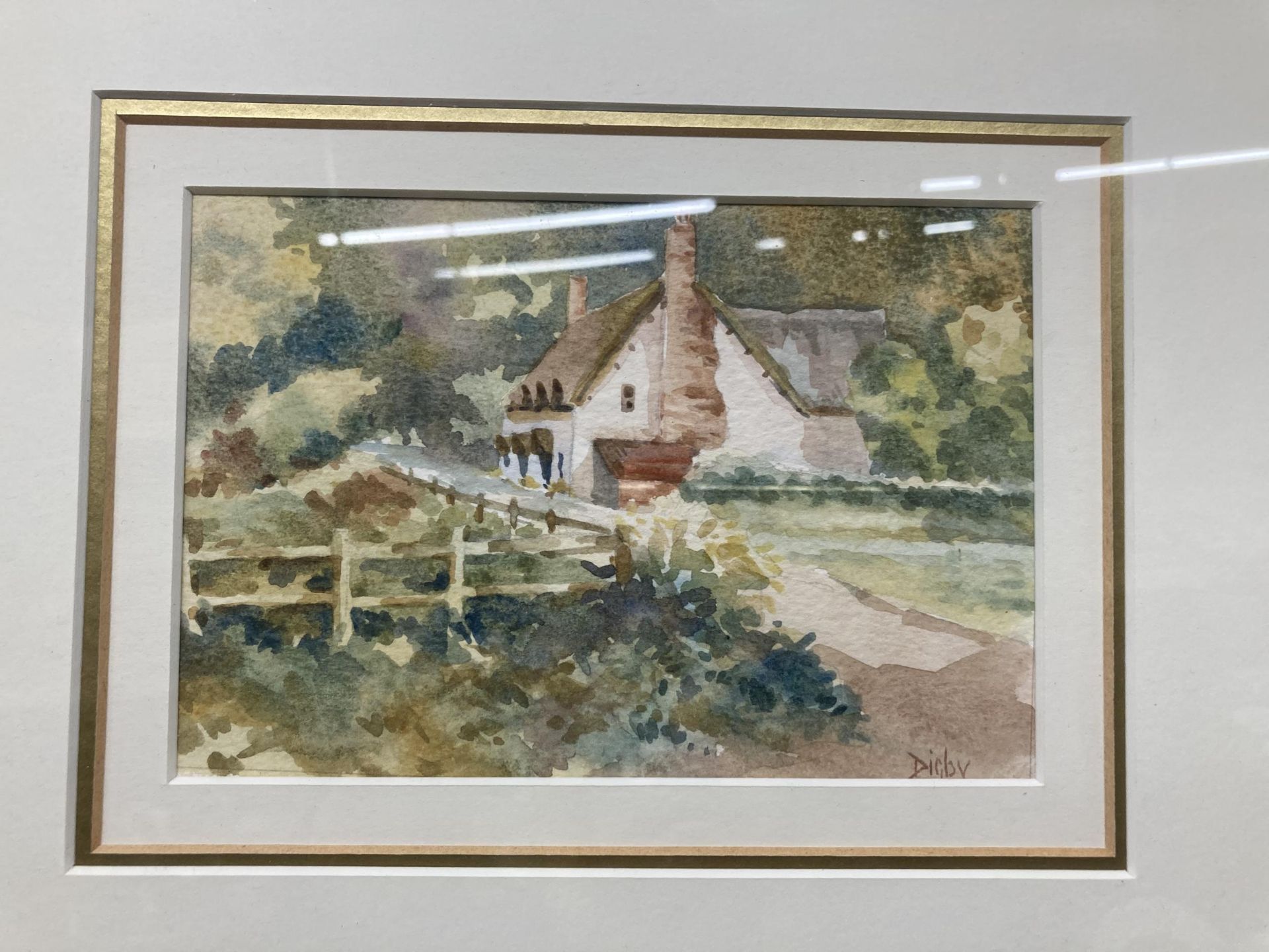 DIGBY (LATE 20TH/EARLY 21ST CENTURY) PAIR OF WATERCOLOURS OF COTTAGE SCENES, SIGNED, 10.5X15.5CM, - Image 4 of 5