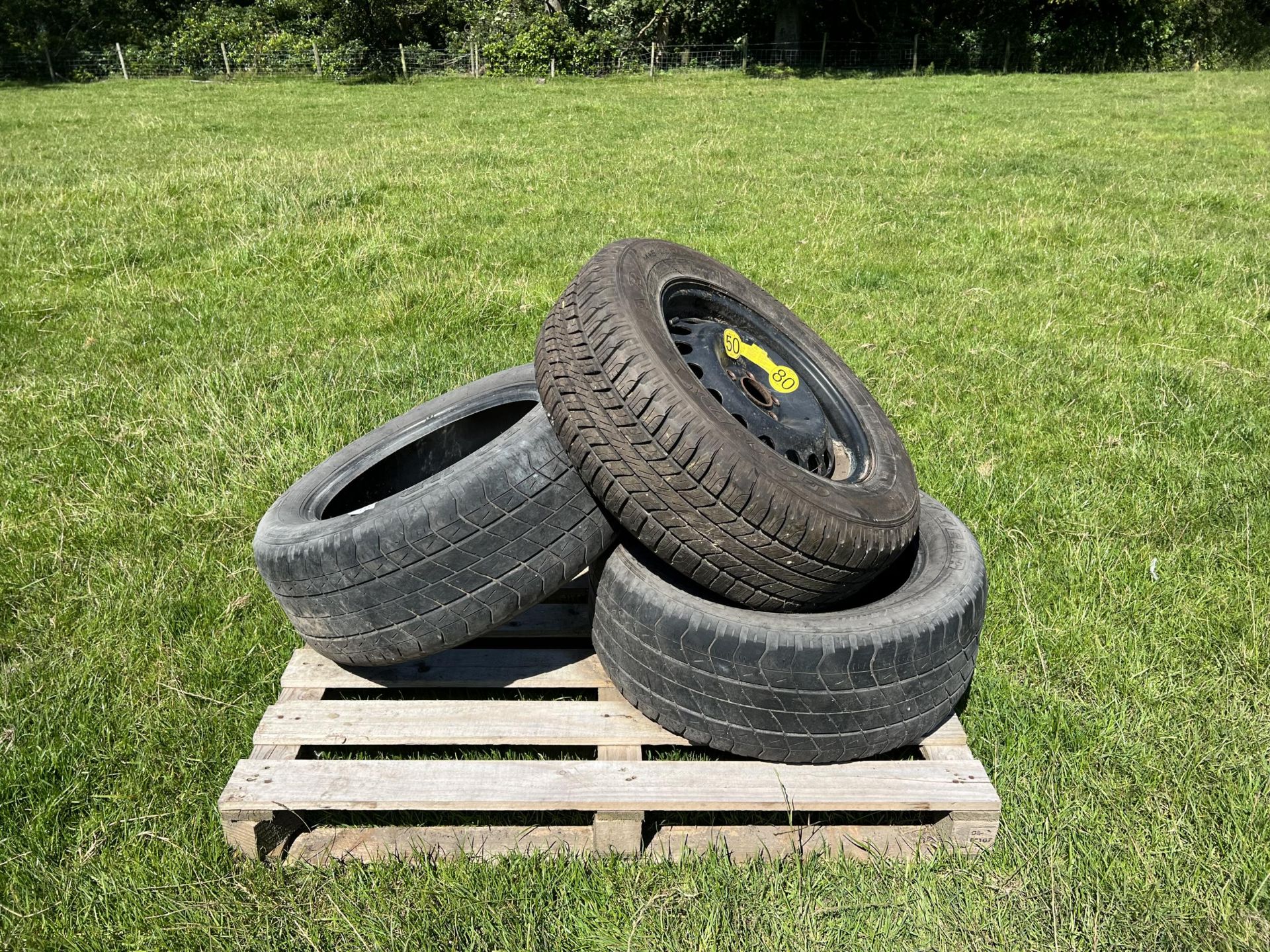 CAR WHEEL AND 2 TYRES 255 X 55 R18 + VAT