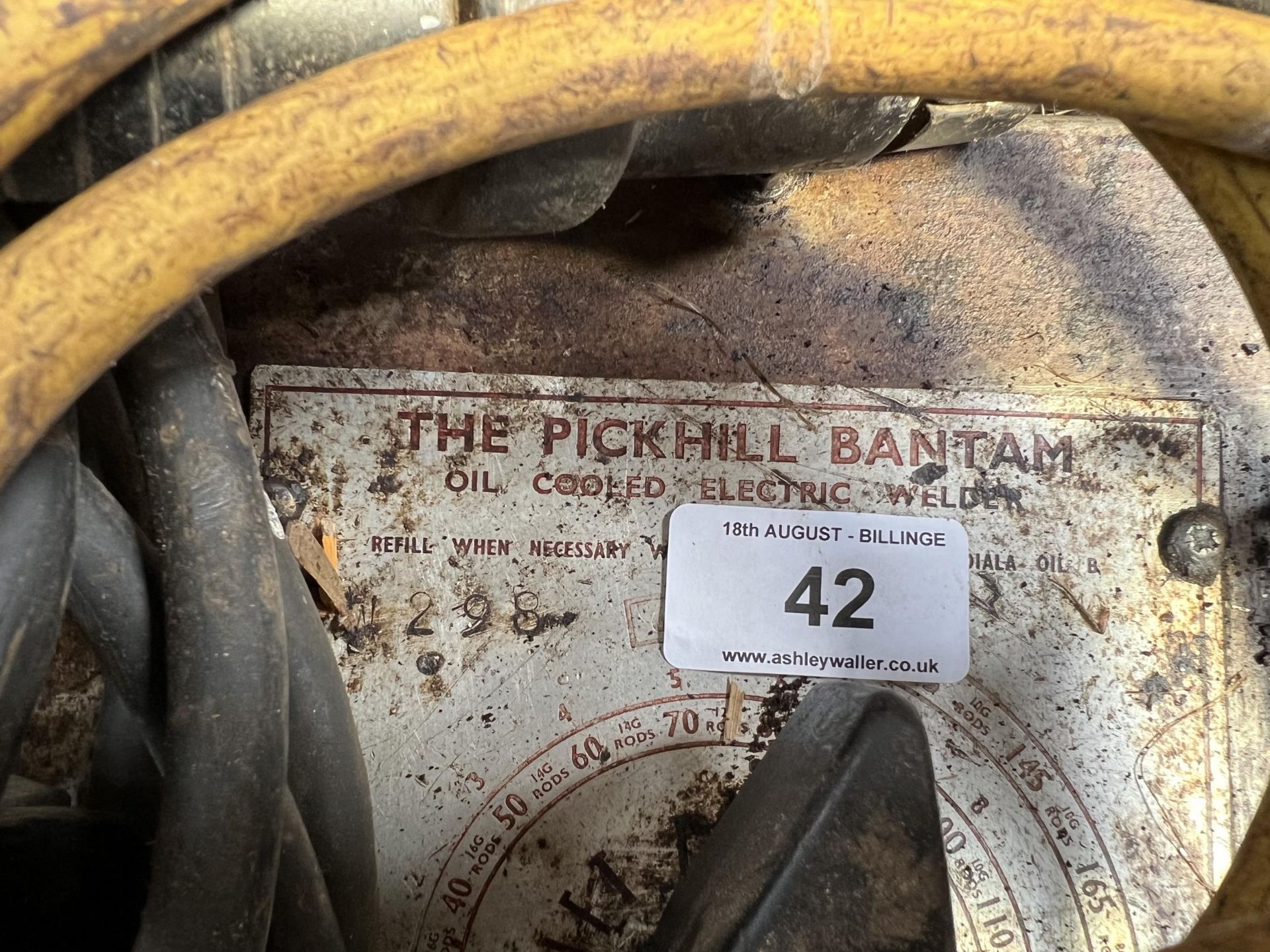 THE PICKHILL BANTAM AIR COOLED ELECTRIC WELDER + VAT - Image 2 of 2