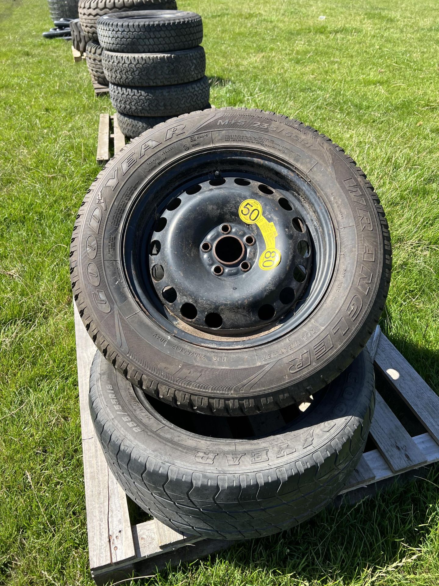 CAR WHEEL AND 2 TYRES 255 X 55 R18 + VAT - Image 2 of 4