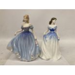 TWO ROYAL DOULTON FIGURINES CLASSICS FIGURE OF THE YEAR 2001 "MELISSA" HN3977 AND "CHARLOTTE" HN4092