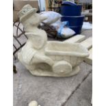 AN AS NEW EX DISPLAY CONCRETE DUCK BARROW PLANTER *PLEASE NOTE VAT TO BE PAID ON THIS ITEM*