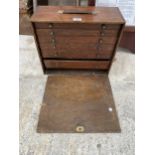 A VINTAGE SIX DRAWER WOODEN ENGINEERS CHEST