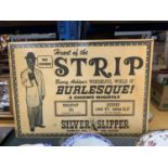 A LARGE USA METAL SIGN 'SILVER SLIPPER STRIP CLUB', 50CM X 70CM