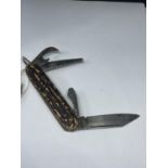 A VINTAGE BONE RICHARD LAMPOST SHEFFIELD MULTI TOOL POCKET KNIFE