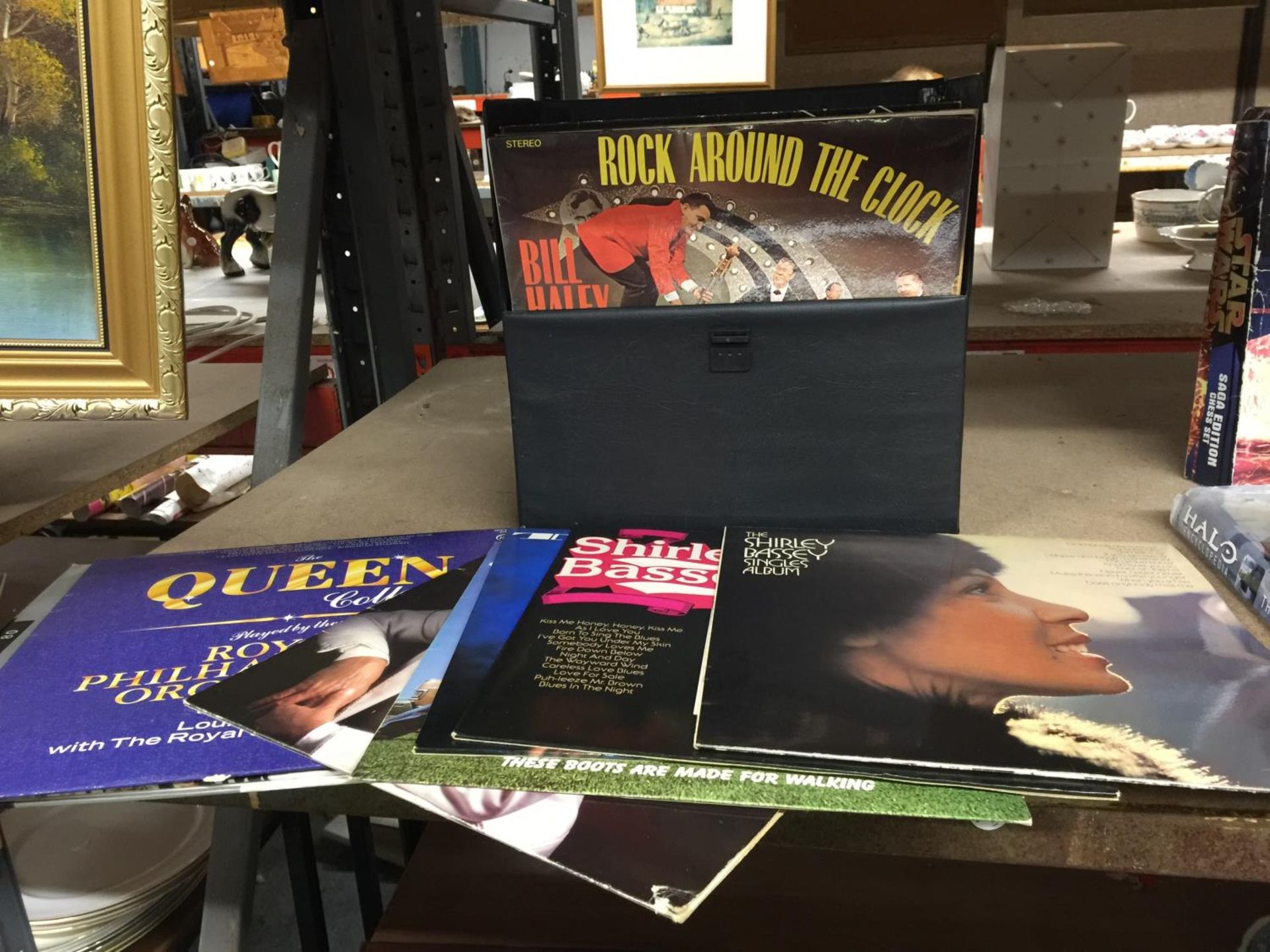 A COLLECTION OF VINYL LP RECORDS TO INCLUDE SHIRLEY BASSEY, BILL HALEY, COMPILATIONS, ETC