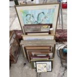 A LARGE ASSORTMENT OF FRAMED PRINTS AND PICTURES