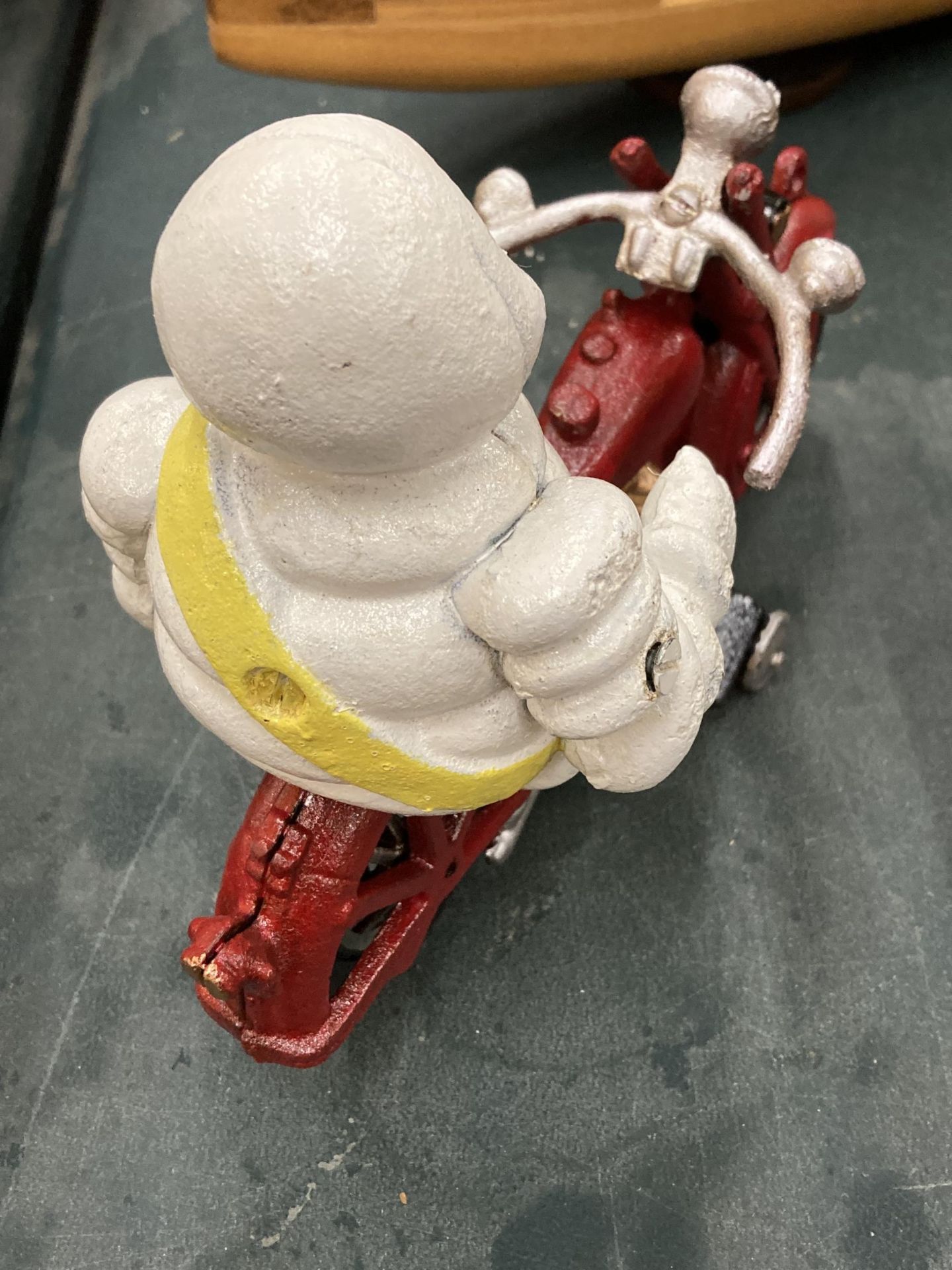 A CAST MODEL OF A MICHELIN MAN ON A MOTOR BIKE, HEIGHT 16CM - Image 3 of 3