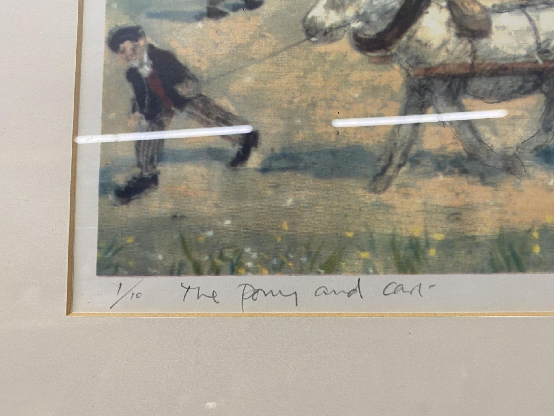 A HAROLD RILEY PENCIL SIGNED PRINT TITLED 'THE PONY AND CART' , NUMBERED 1/10 - Image 2 of 3
