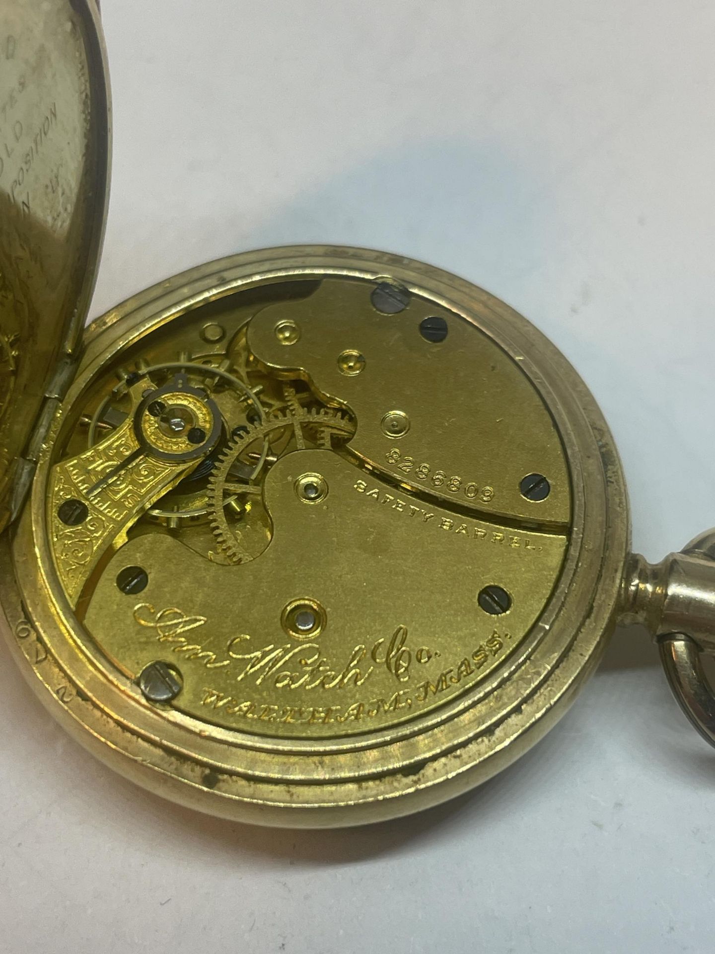 A 14CT GOLD LADIES OPEN FACED POCKET WATCH GROSS WEIGHT 40.20 GRAMS - Image 7 of 8