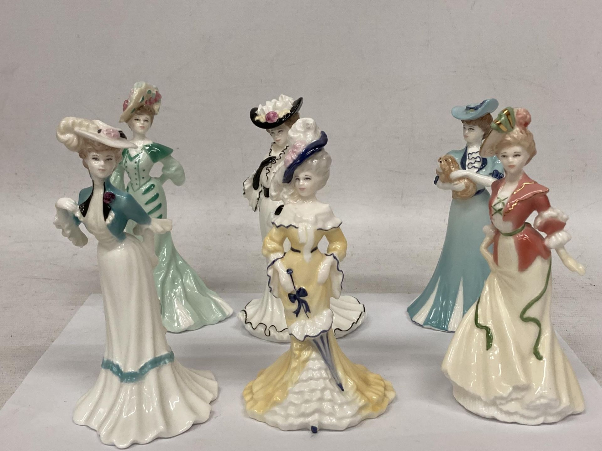 SIX COALPORT LADIES " LADY SARAH" "LADY ELIZA" "LADY EMILY" "LADY BEATRICE" "LADY FRANCES" AND "LADY