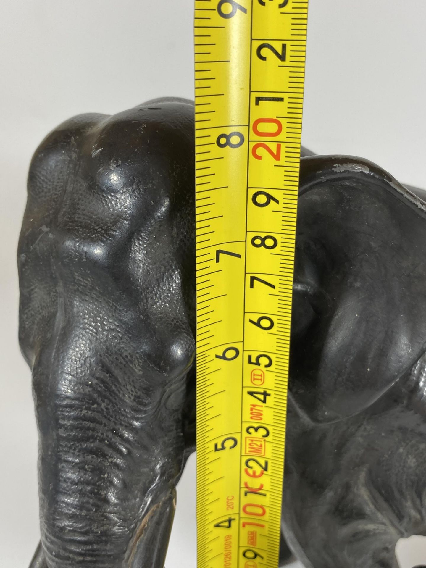 A JAPANESE MEIJI PERIOD (1868-1912) SPELTER MODEL OF AN ELEPHANT, HEIGHT 21CM - Image 7 of 7