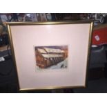 A FRAMED LIMITED EDITION 1/15 PRINT, 'ST WILFRED'S, HULME', SIGNED RILEY '88, 50CM X 47CM