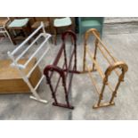 THREE VARIOUS FIVE BAR TOWEL RAILS