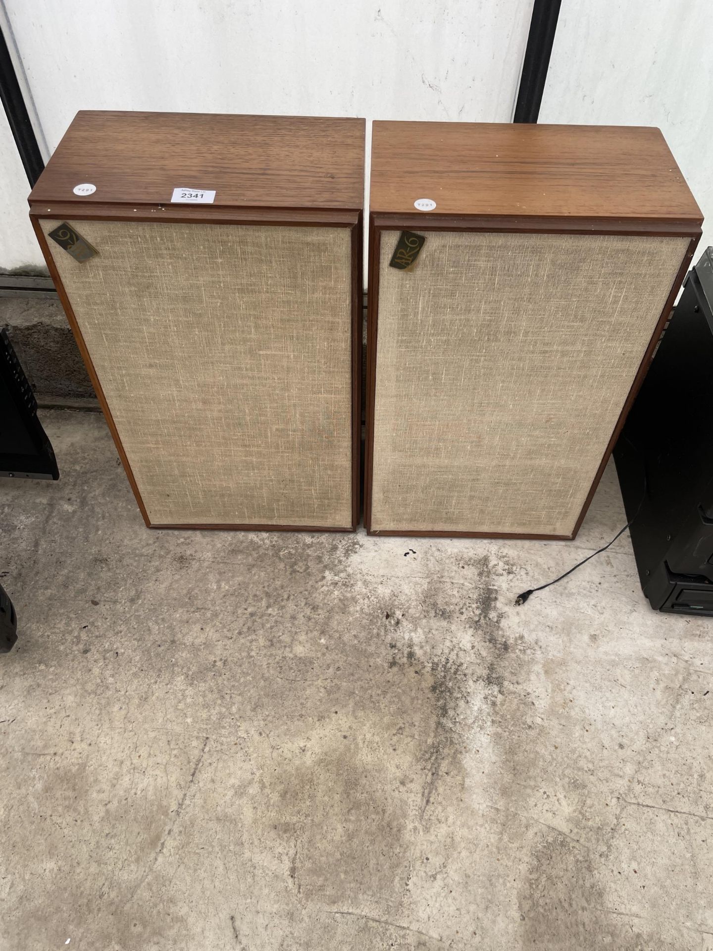 A PAIR OF WOODEN CASED AR-6 SPEAKERS