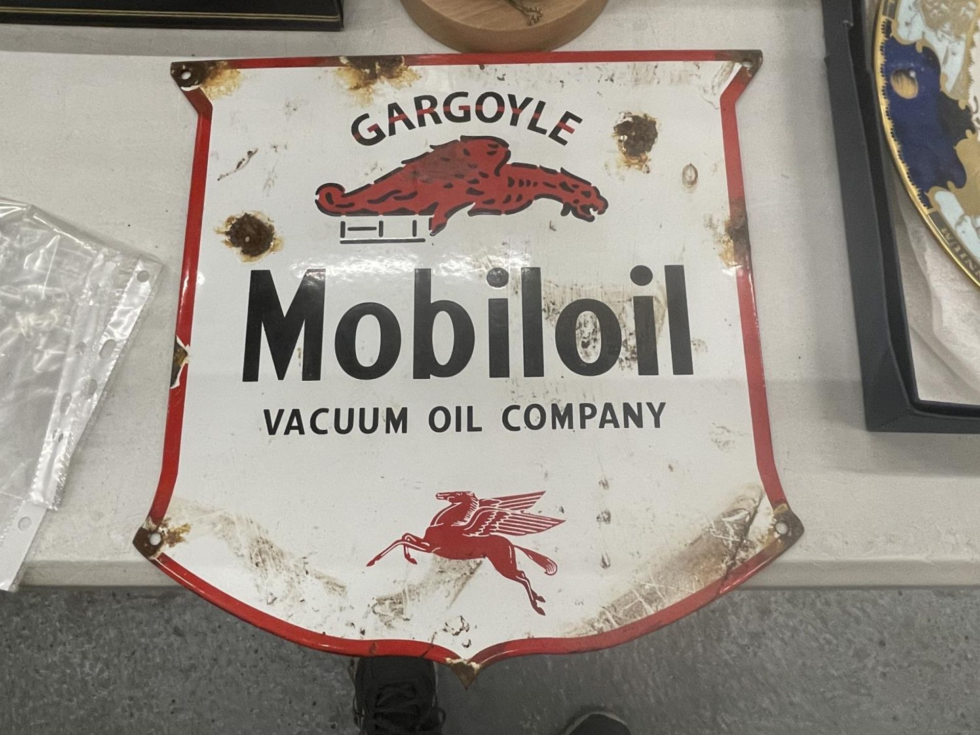 AN ENAMEL MOBIL OIL SIGN