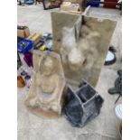 THREE FIBRE GLASS CONCRETE GARDEN ORNAMENT MOLDS