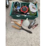 AN ASSORTMENT OF HAND TOOLS TO INCLUDE A STANLEY WOOD PLANE, GARDEN SHEARS AND AN EXTENSION LEAD ETC