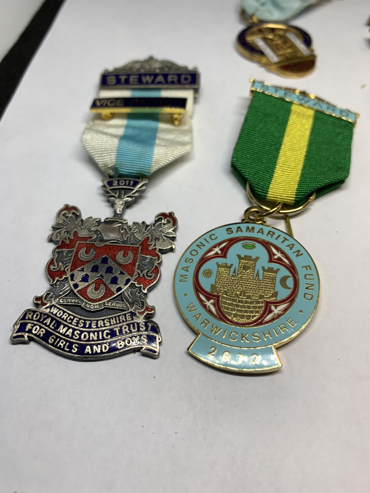 FIVE VARIOUS MASONIC MEDALS ON RIBBONS - Image 2 of 3