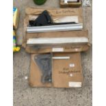 AN ASSORTMENT OF TOOL GUARDS TO INCLUDE AN ELU SET BLADE AND A ELU SLIDING MITRE FENCE ETC