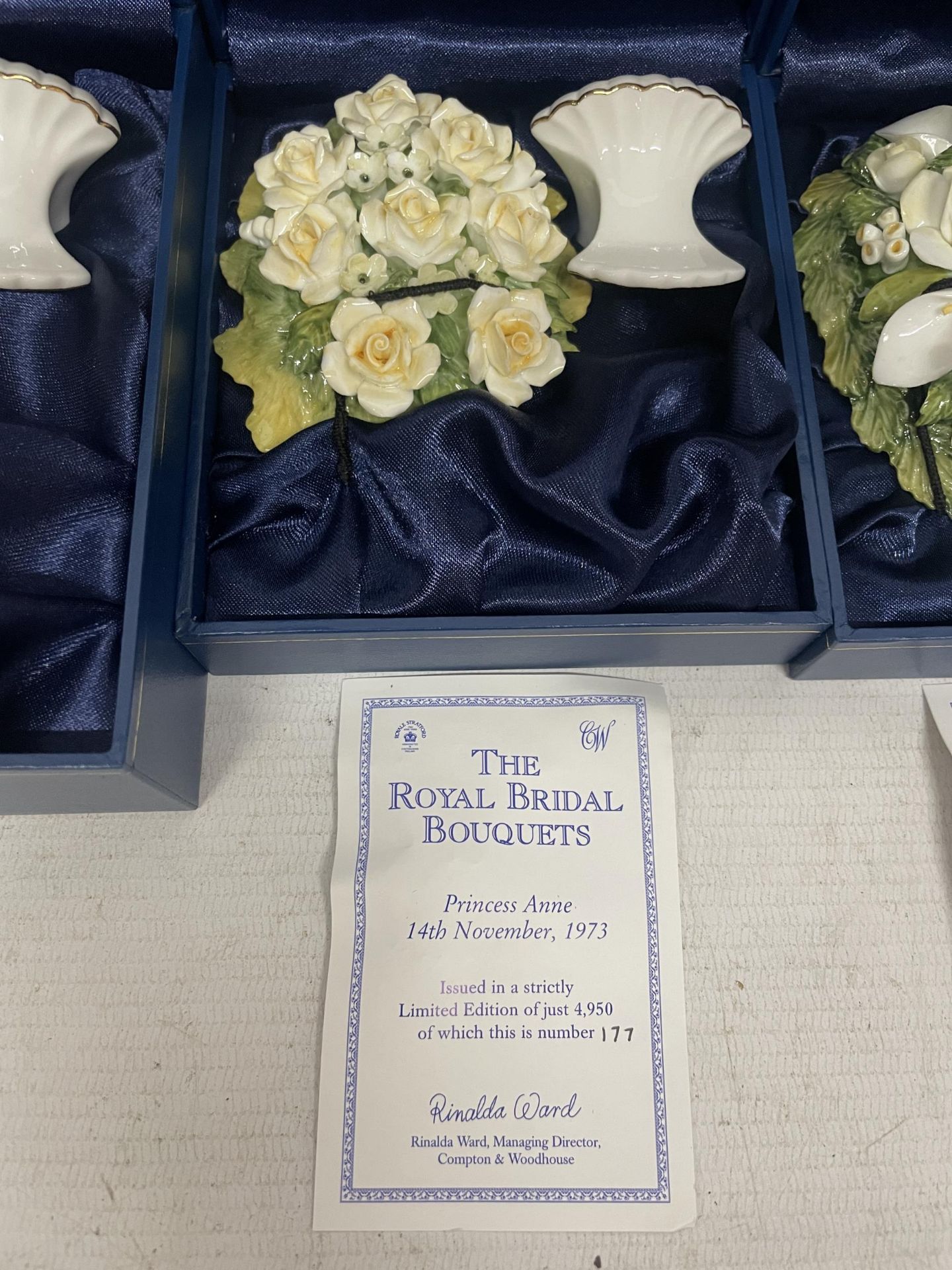 FOUR BOXED CROMPTON AND WOODHOUSE 'THE BRIDAL BOUQUET' SETS TO INCLUDE DUCHESS OF YORK, PRINCESS - Image 3 of 5