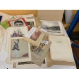 A LARGE QUANTITY OF VINTAGE PRINTS TO INCLUDE HEATH ROBINSON, KAY NIELSON, ETC PLUS FASHION