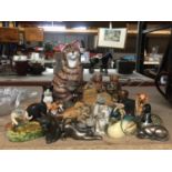 A LARGE COLLECTION OF ANIMAL FIGURES, MAINLY CATS