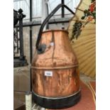 A VINTAGE COPPER AND STEEL MILKING BUCKET