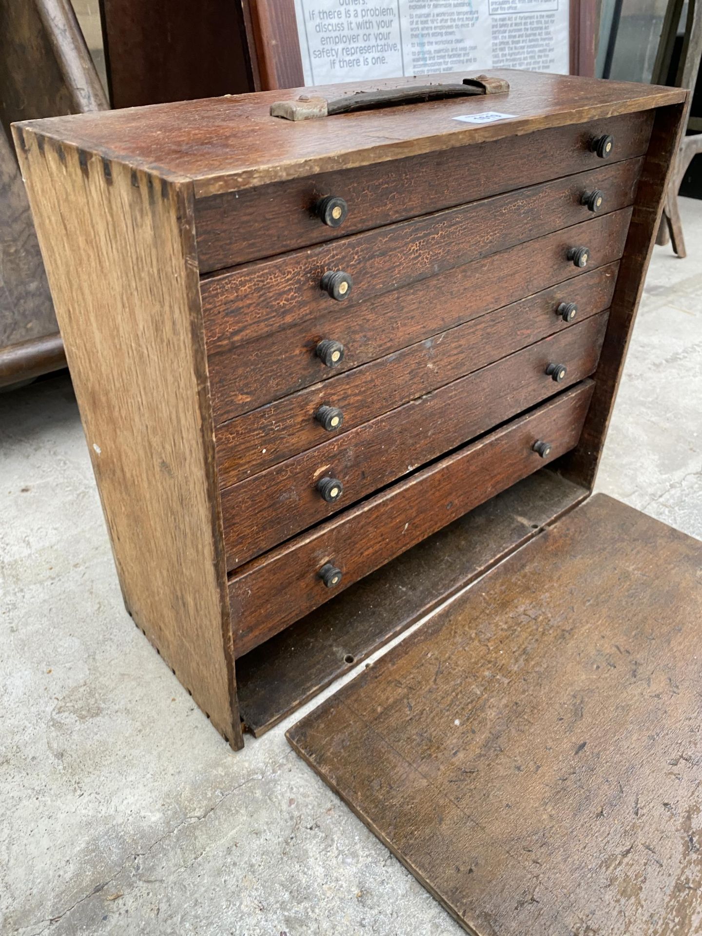 A VINTAGE SIX DRAWER WOODEN ENGINEERS CHEST - Image 2 of 6