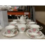 A QUEEN ANNE BONE CHINA FLORAL TEASET