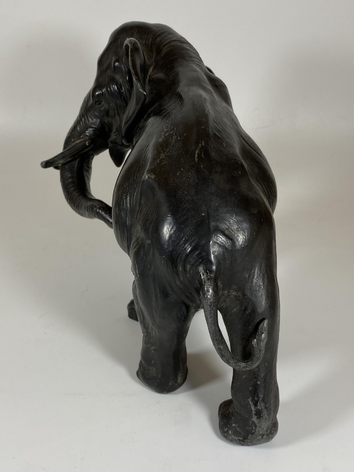 A JAPANESE MEIJI PERIOD (1868-1912) SPELTER MODEL OF AN ELEPHANT, HEIGHT 21CM - Image 4 of 7