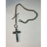 A HALF ALBERT WATCH CHAIN WITH CRUCIFIX FOB