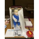 AN ASHTON DRAKE GALLERIES PORCELAIN 'LOOK MOMMY IT FLOATS' DOLL WITH BOX AND CERTIFICATE