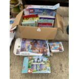 AN ASSORTMENT OF CHILDRENS ITEMS TO INCLUDE BOOKS AND LEGO SETS ETC