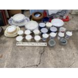 AN ASSORTMENT OF ITEMS TO INCLUDE CERAMICS, A SIGN AND A PESTLE AND MORTOR ETC