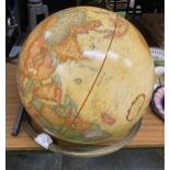 A VINTAGE REPLOGLE GLOBES INC GLOBE WITH METAL STAND