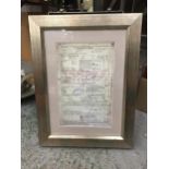 A FRAMED TITANIC 1912 REGISTRAR GENERAL PRINT