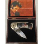 AN ELVIS PRESLEY BOXED COLLECTABLE KNIFE