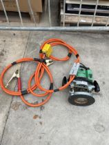 AN HITACHI ROUTER AND A JUMP LEAD CABLE TO ATTATCH TO A TOOL